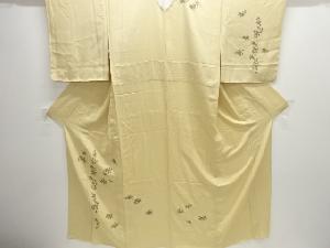 未使用品　草花模様一つ紋単衣訪問着